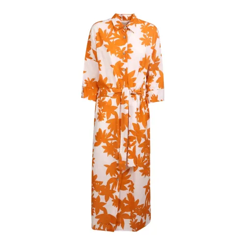 Xacus , Floral Print Long Shirt ,White female, Sizes: