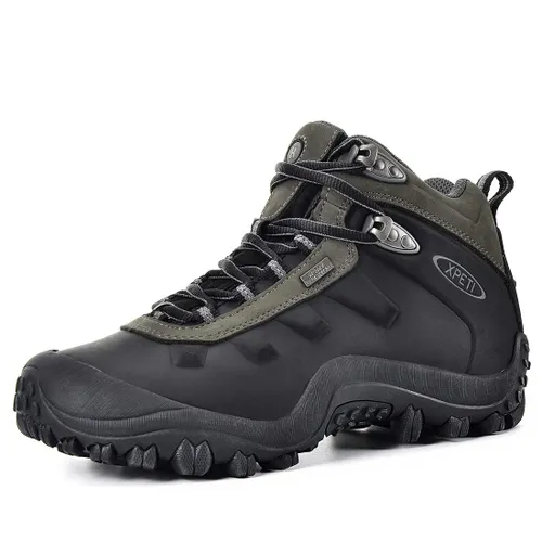 XPETI Men's Leather Waterproof Walking Hiking Boots