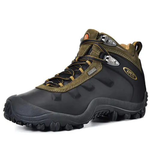 XPETI Men's Leather Waterproof Walking Hiking Boots