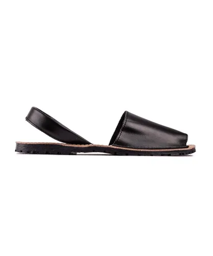 Xti Womens Menorcan Sandals - Black Leather