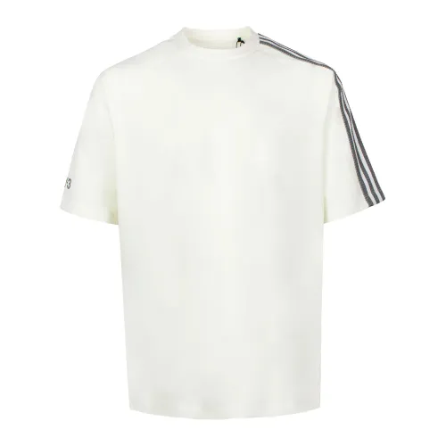 Y-3 , Closure Jersey T-shirt with 3-Stripes Logo ,White male, Sizes:
