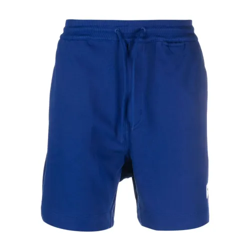 Y-3 , Cotton Track Shorts with Drawstring ,Blue male, Sizes: