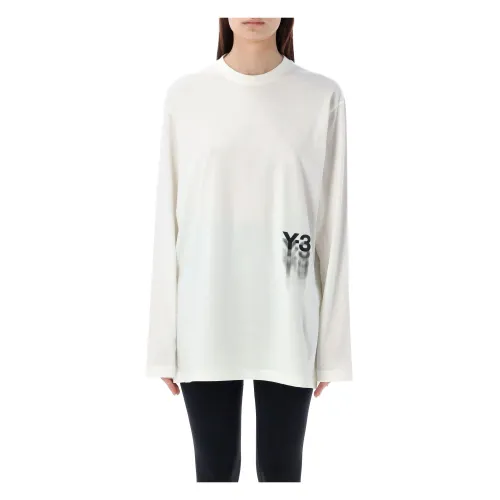 Y-3 , Graphic Long Sleeve Tee ,White female, Sizes: