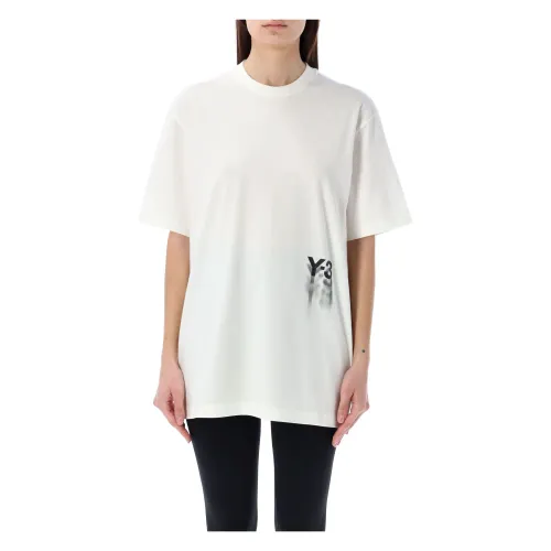 Y-3 , Graphic Tee with Contrasting Logo ,White female, Sizes: