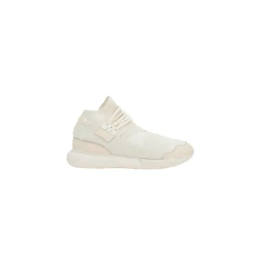 Y-3 , Ivory Low-Top Neoprene Sneakers with Leather Details ,White male, Sizes: