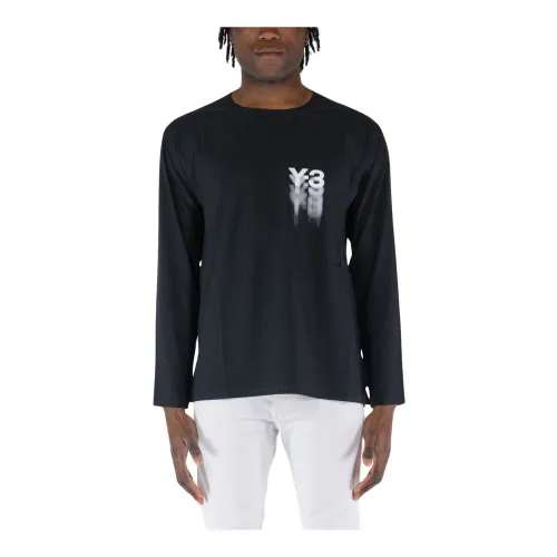 Y-3 , Longsleeve Running T-Shirt ,Black male, Sizes: