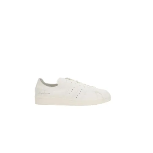 Y-3 , Low-Top Ivory Leather Sneakers with 3-Stripes Detail ,White male, Sizes: