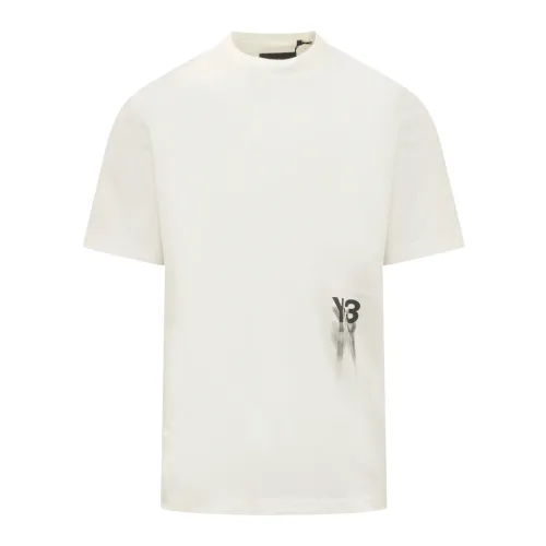 Y-3 , Printed Logo Short-Sleeved T-Shirt ,Beige male, Sizes: