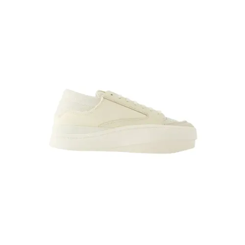 Y-3 , Round Toe Leather Sneakers ,Beige female, Sizes:
