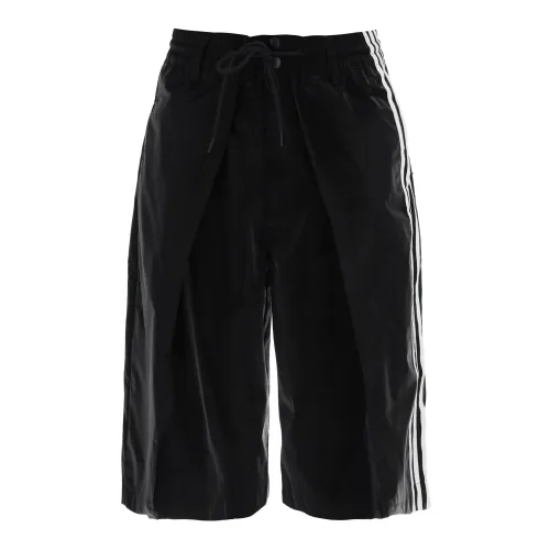 Y-3 , shiny nylon bermuda shorts ,Black male, Sizes: