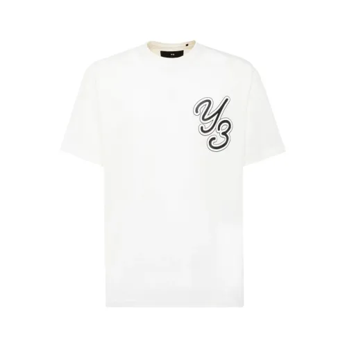 Y-3 , Solid Color Cotton Scoop Neck T-Shirt ,White male, Sizes: