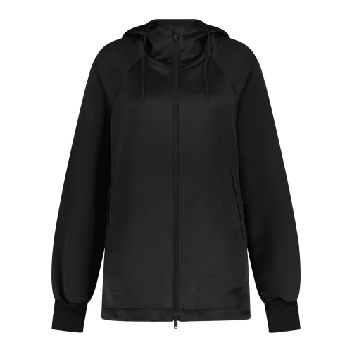 Y-3 , Sporty Hooded Sweat Jacket ,Black female, Sizes: