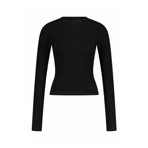 Y-3 , Stylish and Comfortable Long Sleeve Top ,Black female, Sizes: