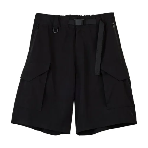 Y-3 , Washed Bermuda Shorts ,Black male, Sizes: