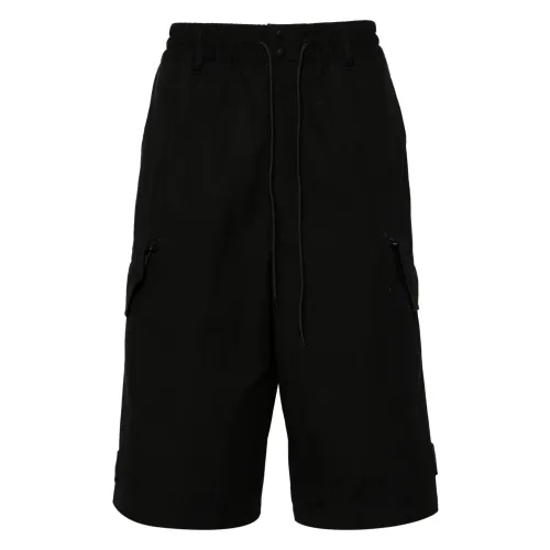Y-3 , Workwear cotton bermuda shorts ,Black male, Sizes: