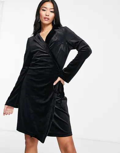 Y. A.S sifa long sleeve wrap blazer dress in black