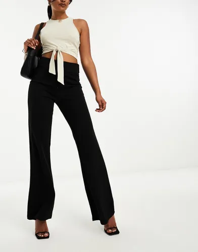 Y. A.S tailored zip front wide leg trousers in black