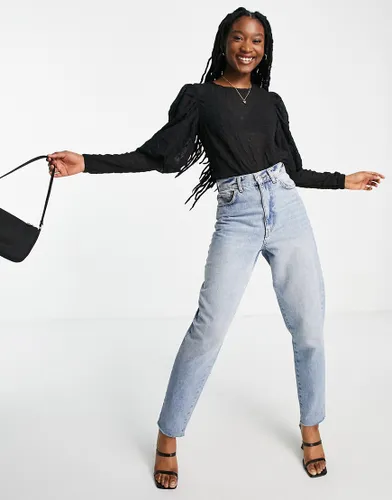 Y. A.S textured blouse with long cuff in black