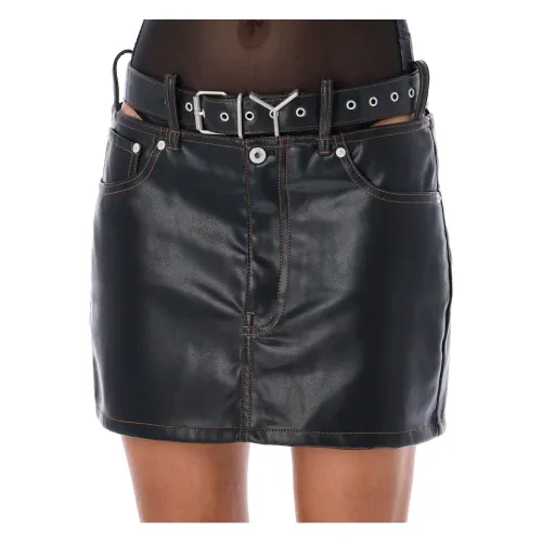 Y/Project , Black Y Belt Mini Skirt ,Black female, Sizes: