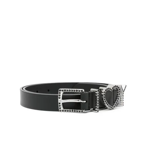 Y/Project , Leather Belt with Silver Details ,Black female, Sizes: ONE