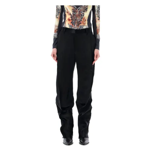 Y/Project , Womens Clothing Trousers Black Ss24 ,Black female, Sizes: