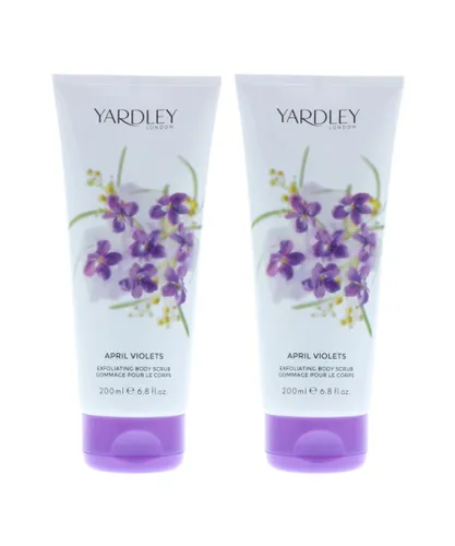 Yardley Womens April Violets Body Scrub 200ml For Her x 2 - One Size
