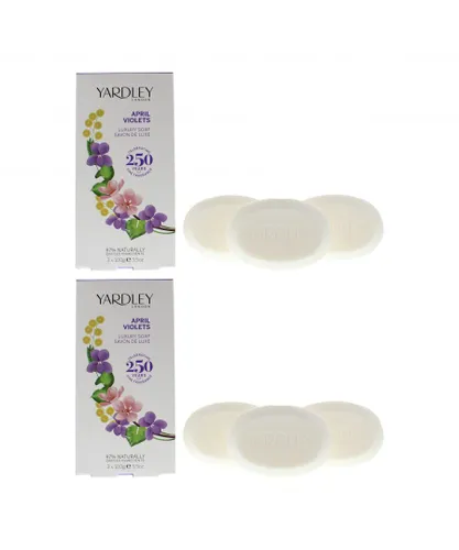 Yardley Womens April Violets Luxury Soap 100g x 3 For Her x 2 - One Size