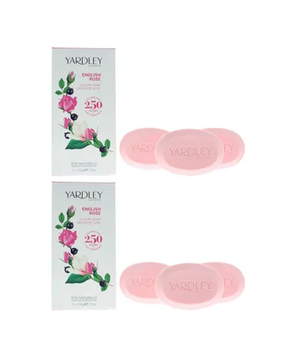 Yardley Womens English Rose Luxury Soap 3 x 100g For Her x 2 - One Size