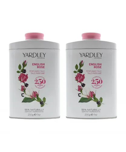 Yardley Womens English Rose Perfumed Talc 200g For Her x 2 - One Size