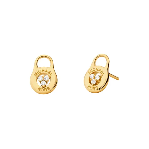 Yellow Gold Coloured Lock Stud Earrings