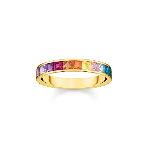 Yellow Gold Coloured Rainbow Stone Ring