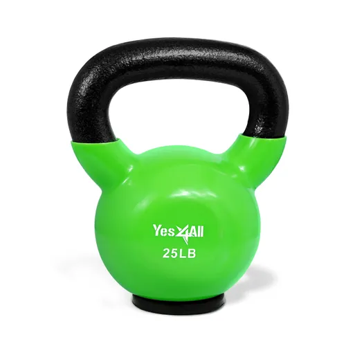Yes4All NHK4 Vinyl Coated Cast Iron Kettlebell with