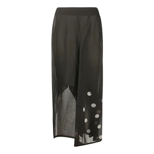Yohji Yamamoto , Asymmetric Polka Dot Skirt ,Black female, Sizes: