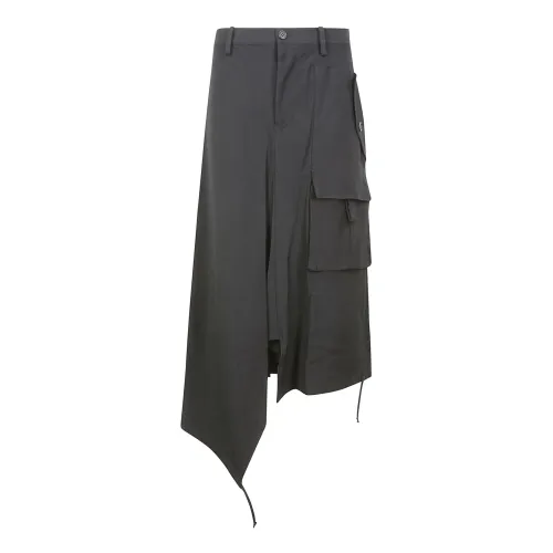 Yohji Yamamoto , R-String Hem Skirt ,Gray female, Sizes: