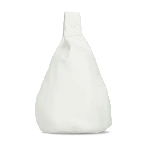 Yohji Yamamoto , White Leather Shoulder Bag with Zip ,White female, Sizes: ONE SIZE