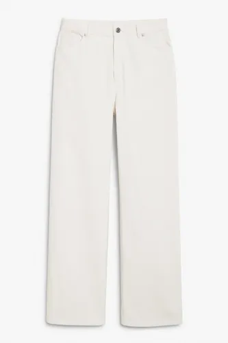 Yoko corduroy trousers high waist wide leg - White