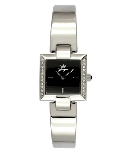 Yonger & Bresson Womens and Black Dial Silver Stainless Steel Watch - One Size