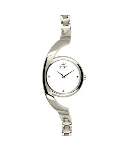 Yonger & Bresson Womens and Silver band with White Dial Stainless Steel - One Size