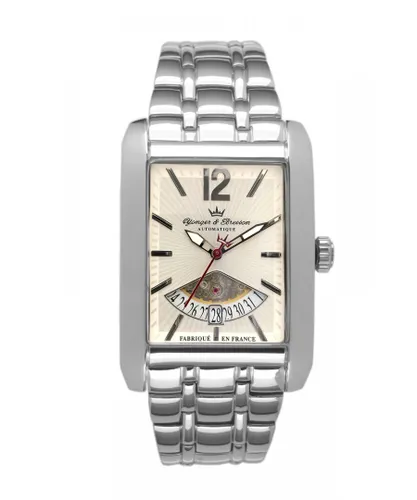 Yonger Mens Silver Stainless Steel White Dial Watch - One Size