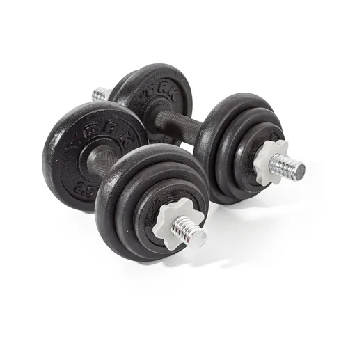 York Fitness 20 kg Cast Iron Spinlock Dumbbell - Adjustable