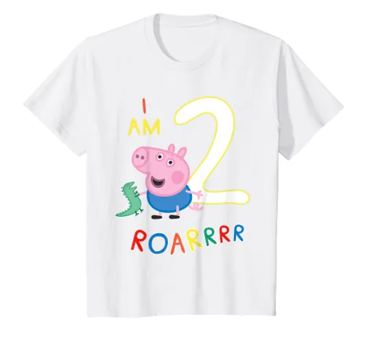 Youth George Pig I am Two Age T-Shirt