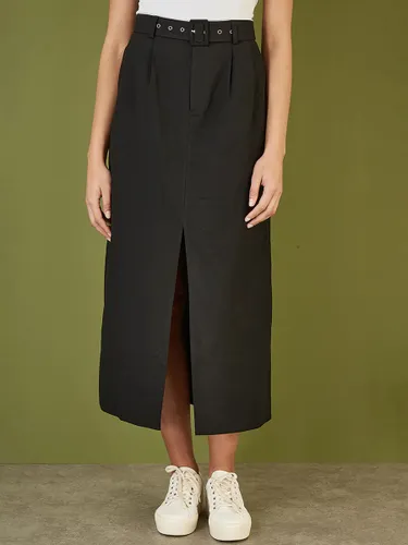 Yumi Cotton Midi Skirt, Black - Black - Female