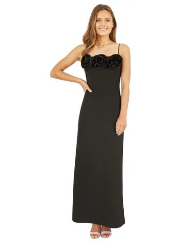 Yumi Mela London Rose Strappy Maxi Dress, Black - Black - Female