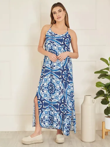 Yumi Mela London Tile Print Maxi Dress, Blue - Blue - Female