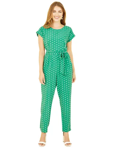 Yumi Spot Print Jumpsuit, Green - Green - Female