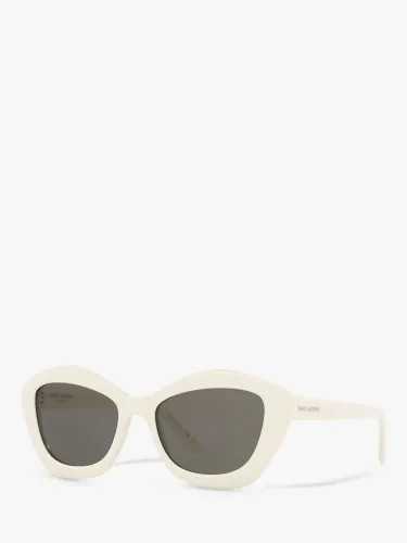 Yves Saint Laurent SL 423 Women's Cat's Eye Sunglasses - Ivory/Grey - Female