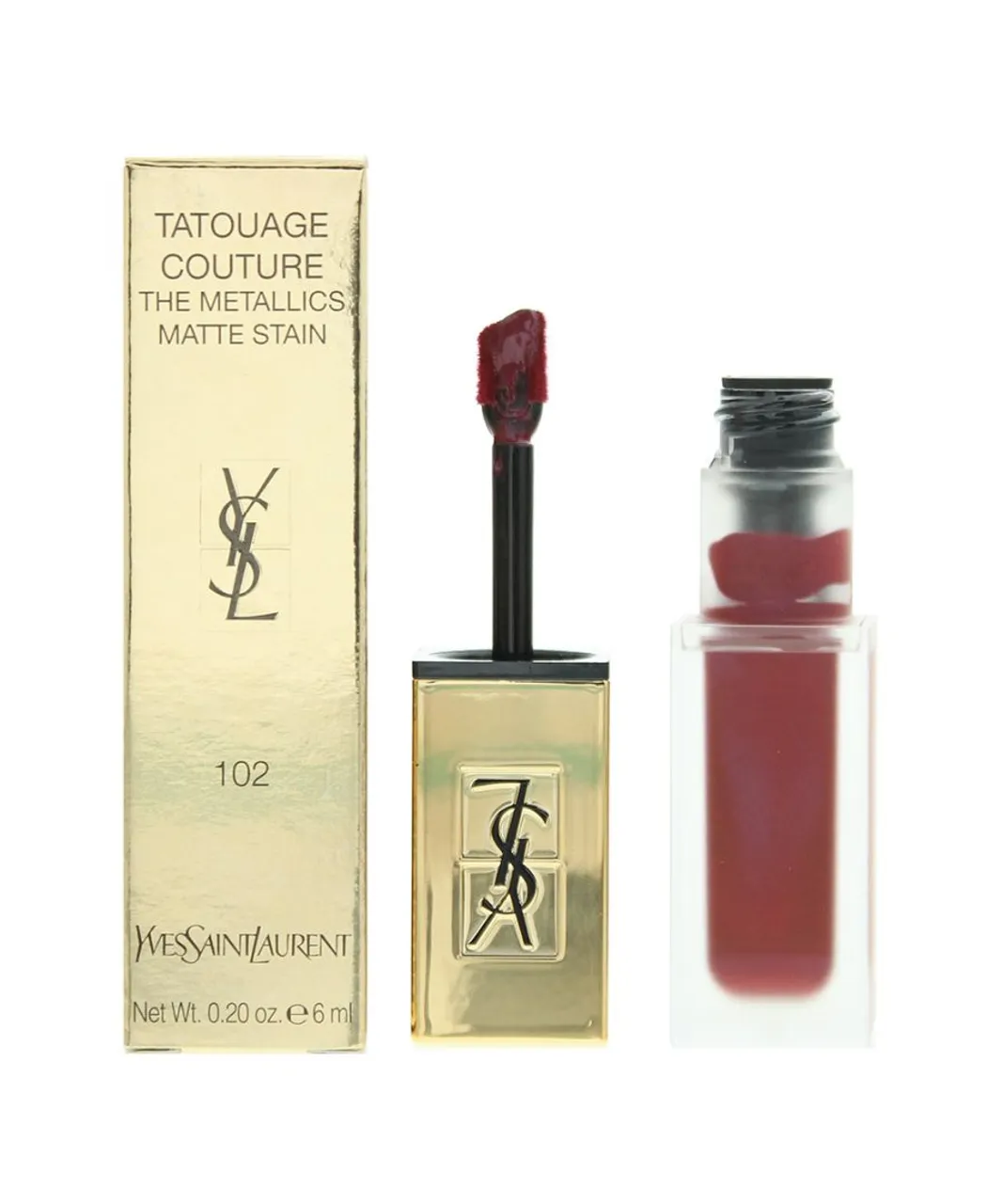Yves Saint Laurent Unisex Tatouage Couture The Metallics 102 Iron Pink Spirit Lip Stain 6ml - One Size