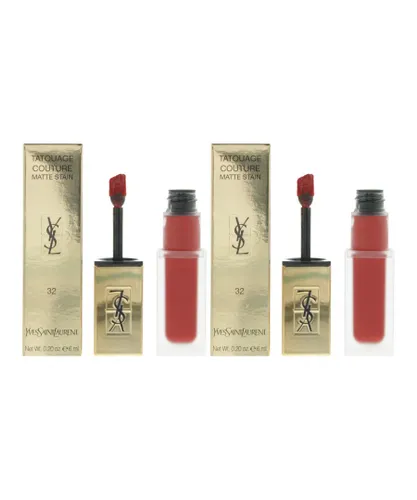 Yves Saint Laurent Womens Tatouage Couture Matte Stain 6ml - 32 Feel Me Thrilling x 2 - NA - One Size