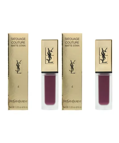Yves Saint Laurent Womens Tatouage Couture Matte Stain 6ml - N4 Purple Identity x 2 - One Size