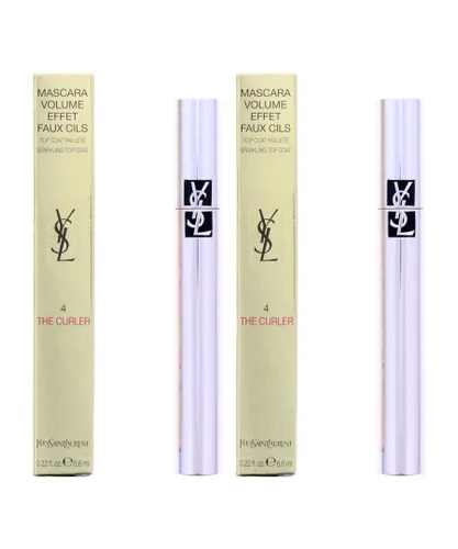 Yves Saint Laurent Womens The Curler Sparkling Top Coat Mascara 6.6ml - Silver x 2 - One Size